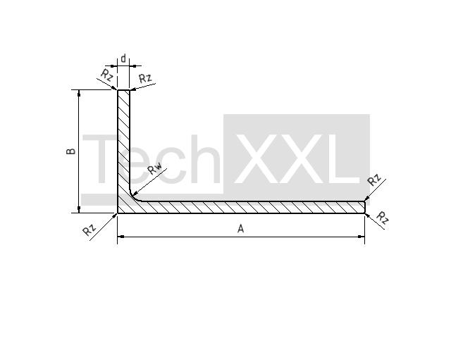 角轮廓 100x100x6 Rw/Rz5/0,5 wie HH300WP78